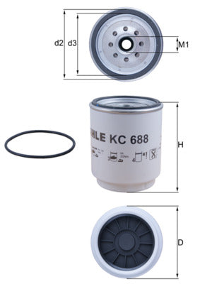 filtru combustibil KC 688D MAHLE