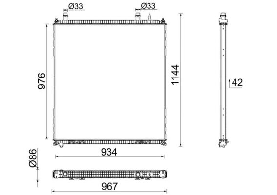 Radiator, racire motor CR 106 000P MAHLE