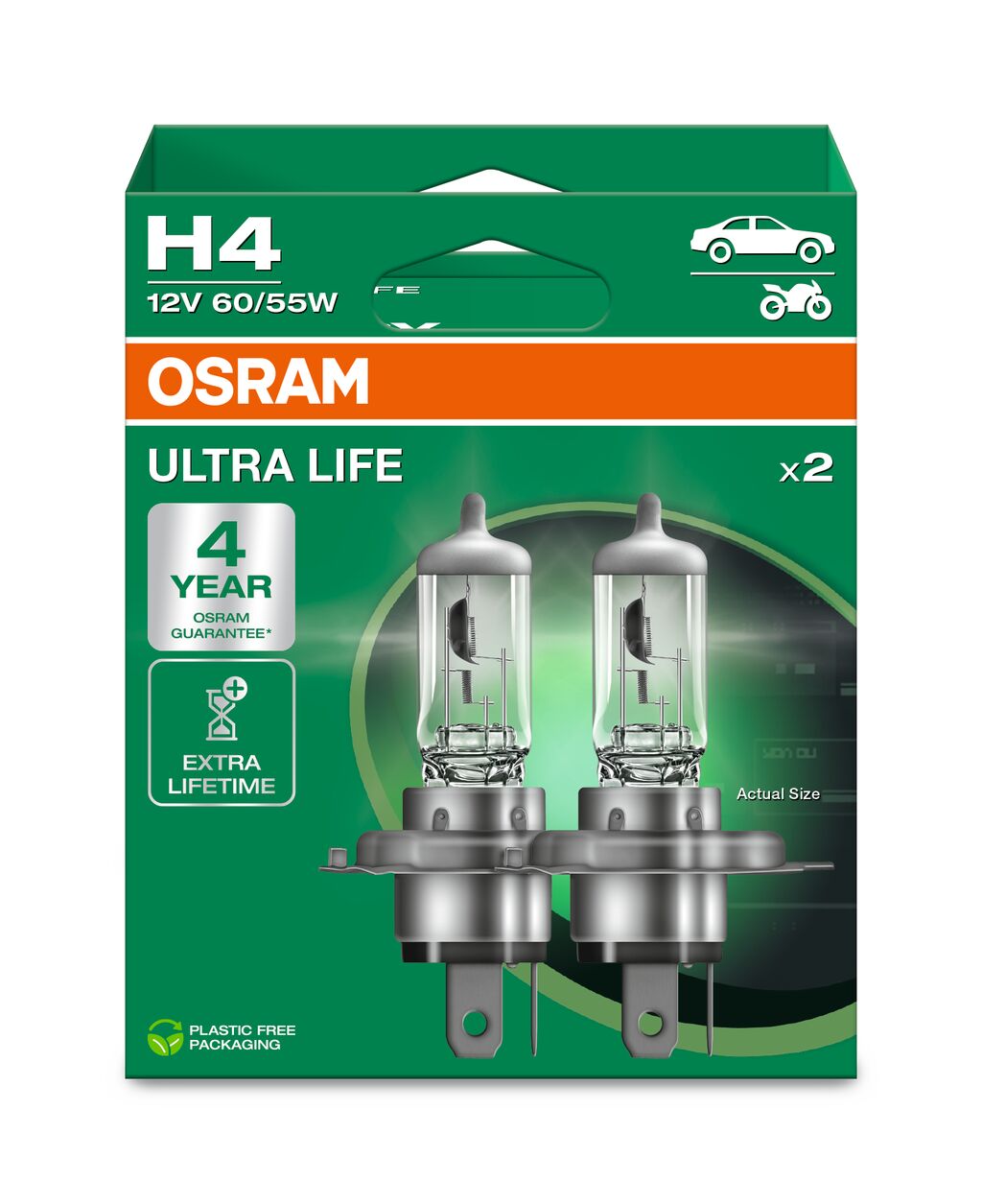 SET 2 BECURI 12V H4 60/55 W ULTRA LIFE OSRAM
