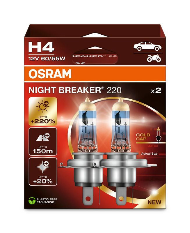 Bec Halogen Osram H4 Night Breaker 220 Duo Box - 12-745-809