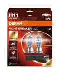 SET 2 BECURI 12V H11 55 W NIGHT BREAKER +220% OSRAM