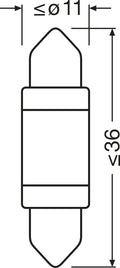 BEC AUXILIAR CU LED 12V (C5W 36mm) WHITE 6000K BLI 1 BUC OSRAM