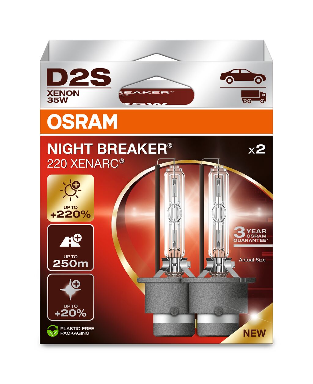 SET 2 BECURI XENON 85V D2S XENARC NIGHT BREAKER LASER NextGen OSRAM