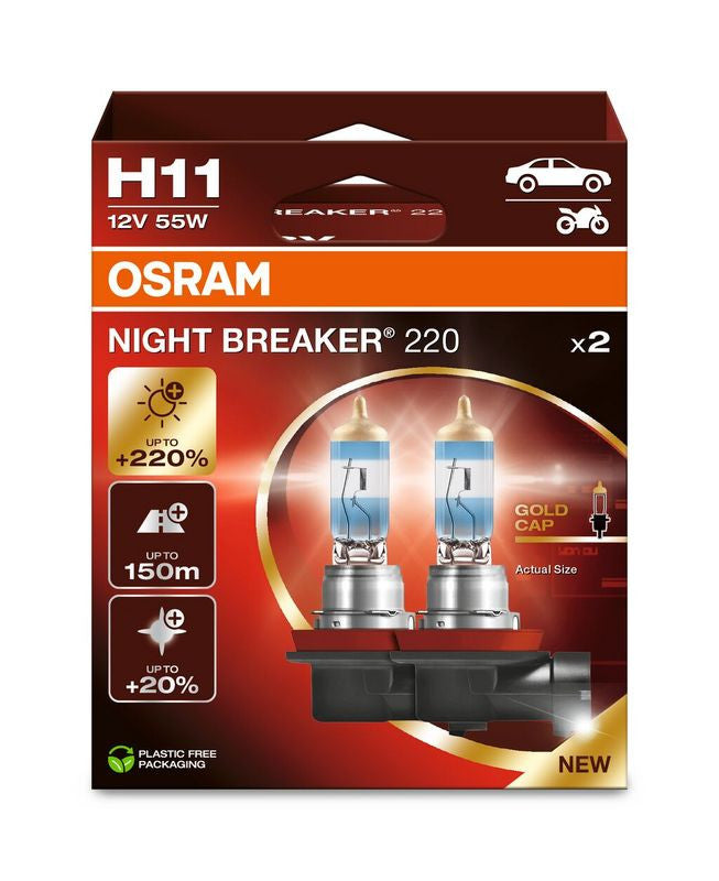 Bec Halogen Osram H11 Night Breaker 220 Duo Box - 12-745-810