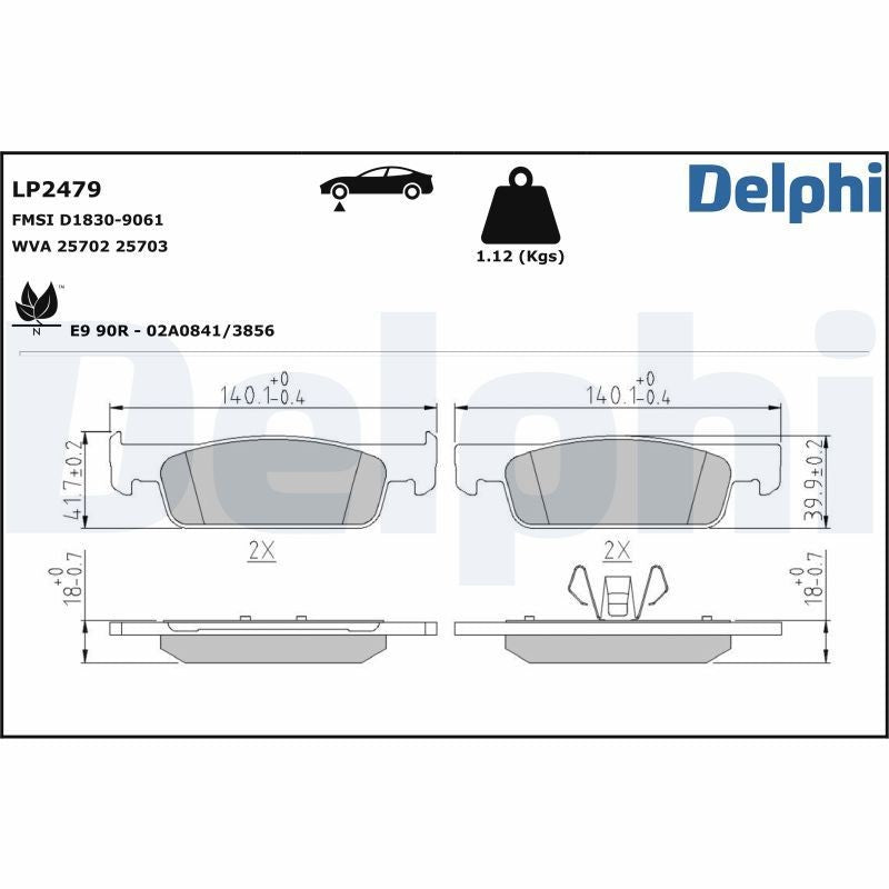 Set placute frana,frana disc LP2479 DELPHI