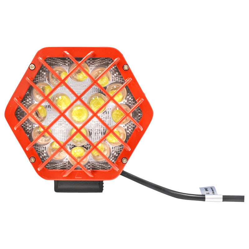 Lampa hexagonala grilaj metalic rosu 16 LED-uri DC 10-80V 48W unghi 6 - 12132762