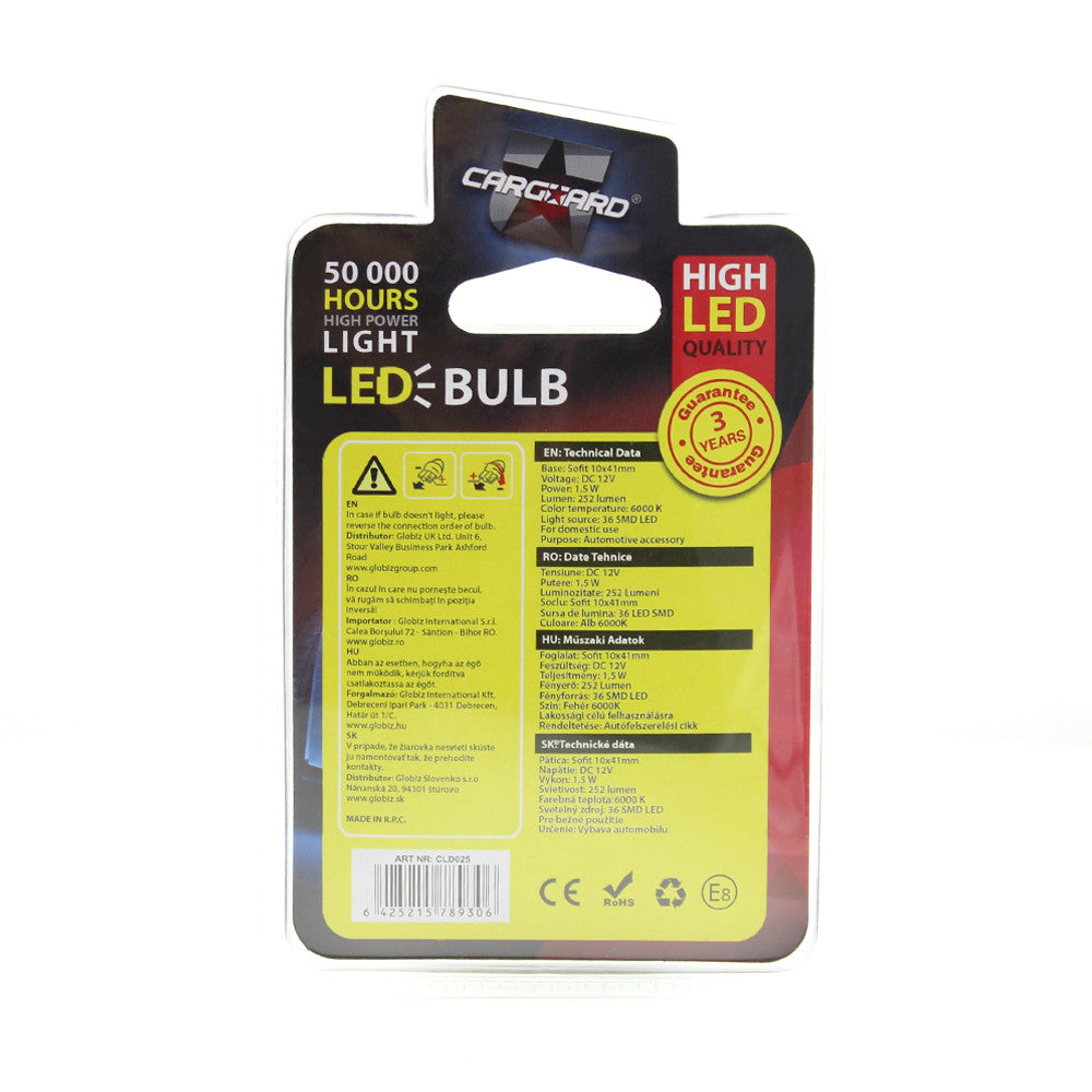 Bec MTR C5W 12V 1.5W Set 2 buc Carguard - CLD025