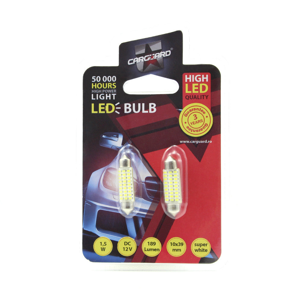 Bec Led Sofit C5W 12V 1.5W - Set 2 buc Carguard - CLD024