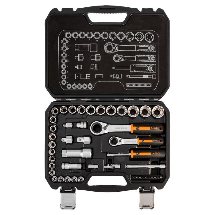 Set de chei tubulare 1/4„ + 3/8”, 46 buc Neo Tools - 10019