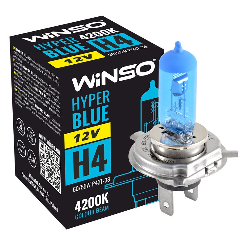 Bec Halogen Winso Hyper Blue H4 - 12V, 60/55W P43t-38 ● 4200K - 12-745-905