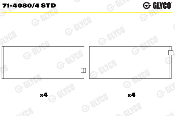 Cuzineti biela 71-4080/4 STD GLYCO