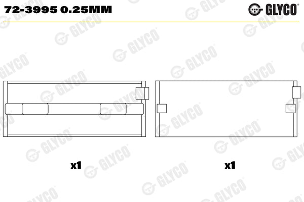 Cuzineti, arbore cotit 72-3995 0.25mm GLYCO
