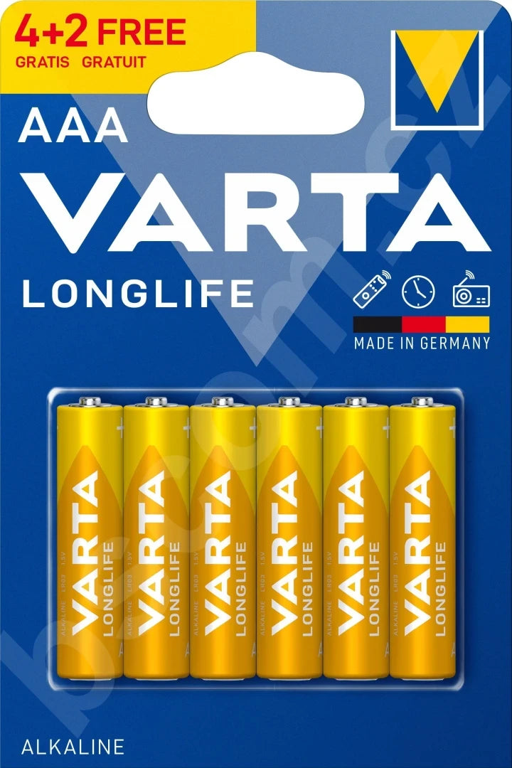Baterie Varta LongLife AAA - LR03 1.5V (Alcalina) 6 buc - 13048344