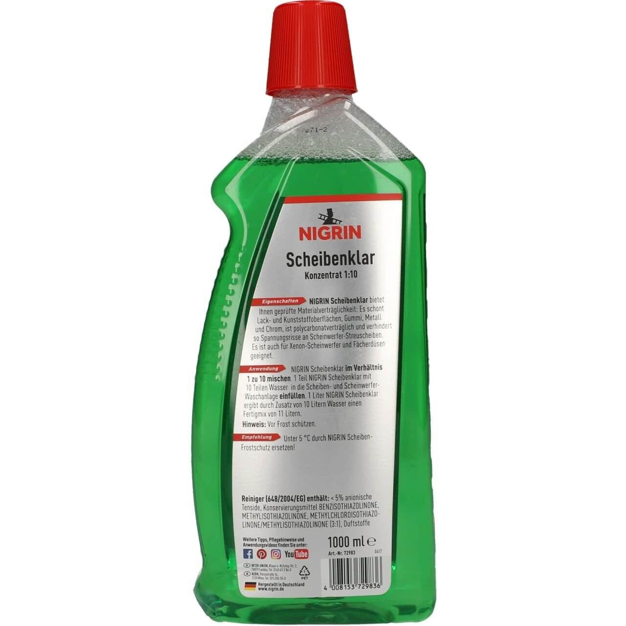 Lichid concentrat pentru parbriz 1:10 Nigrin, 1 L - 12208519