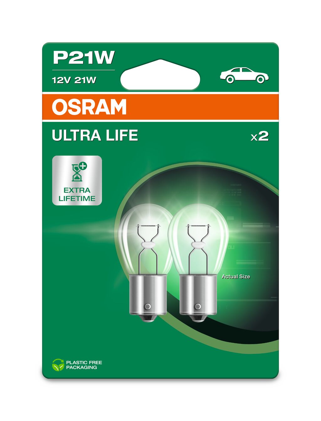 SET 2 BECURI 12V P21W ULTRA LIFE BLISTER OSRAM