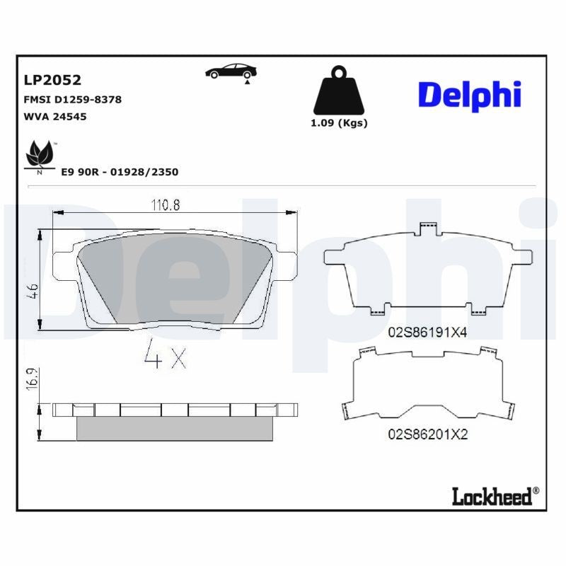Set placute frana,frana disc LP2052 DELPHI