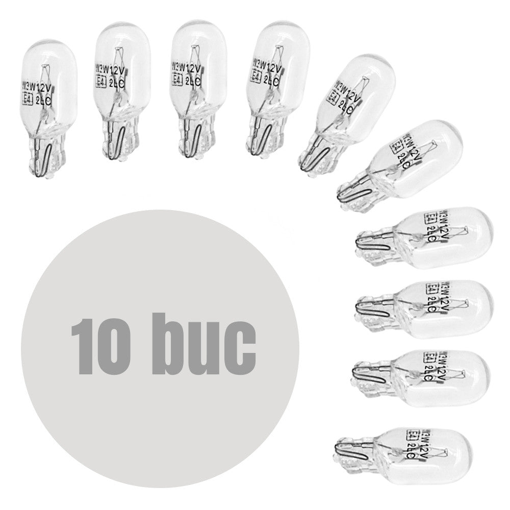 Bec MTR T10 12V 3W (W3W) Set 10 buc Carguard - MT3239