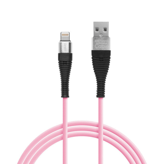 Delight - Cablu de date - iPhone "lightning", înveliş siliconic, 4 culori - 1 m - 55438