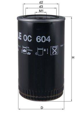 Filtru ulei OC 604 MAHLE