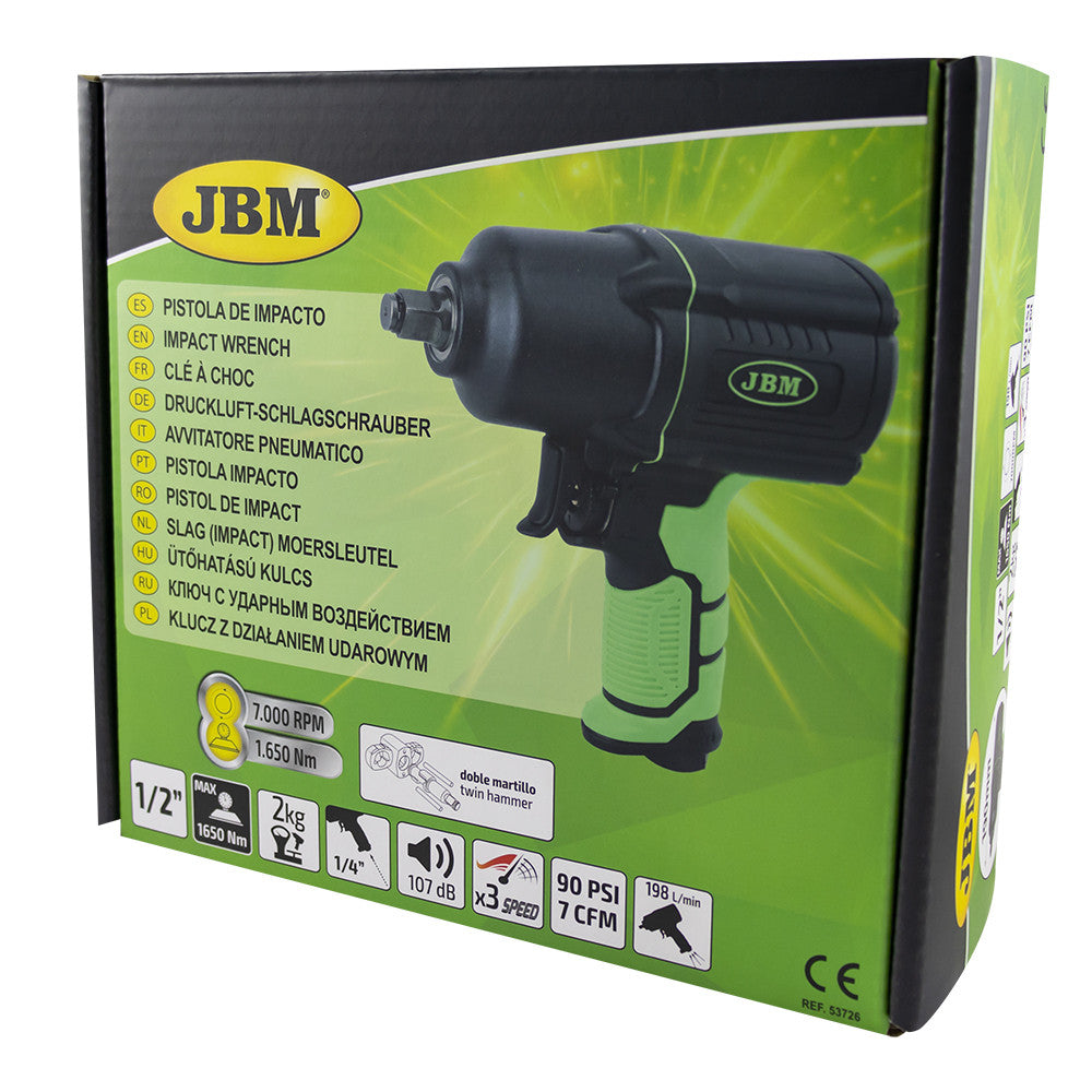 Pistol pneumatic cu impact 1/2 1650 Nm JBM - 53726