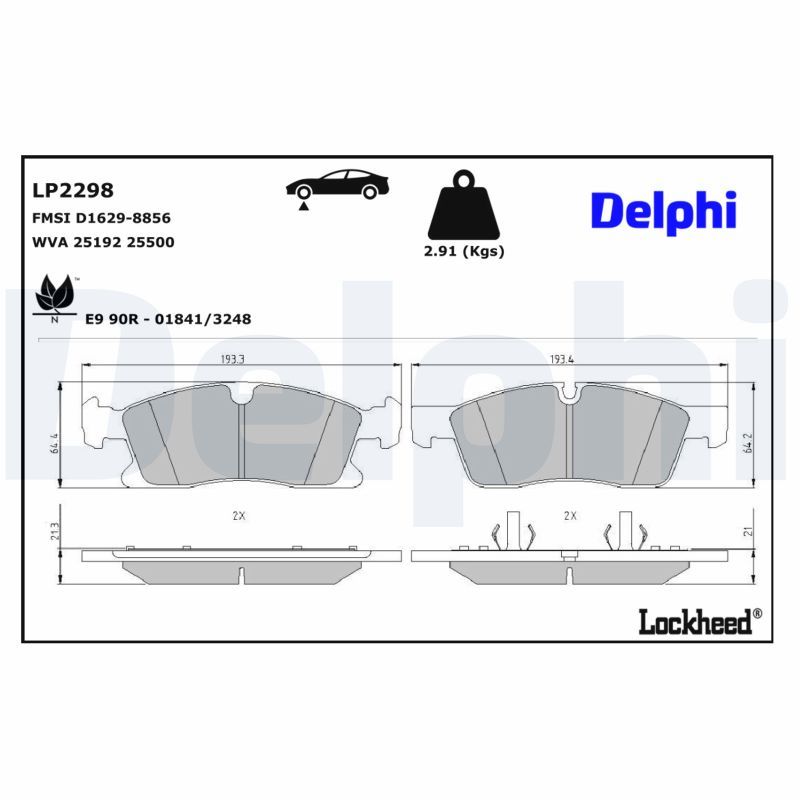Set placute frana,frana disc LP2298 DELPHI