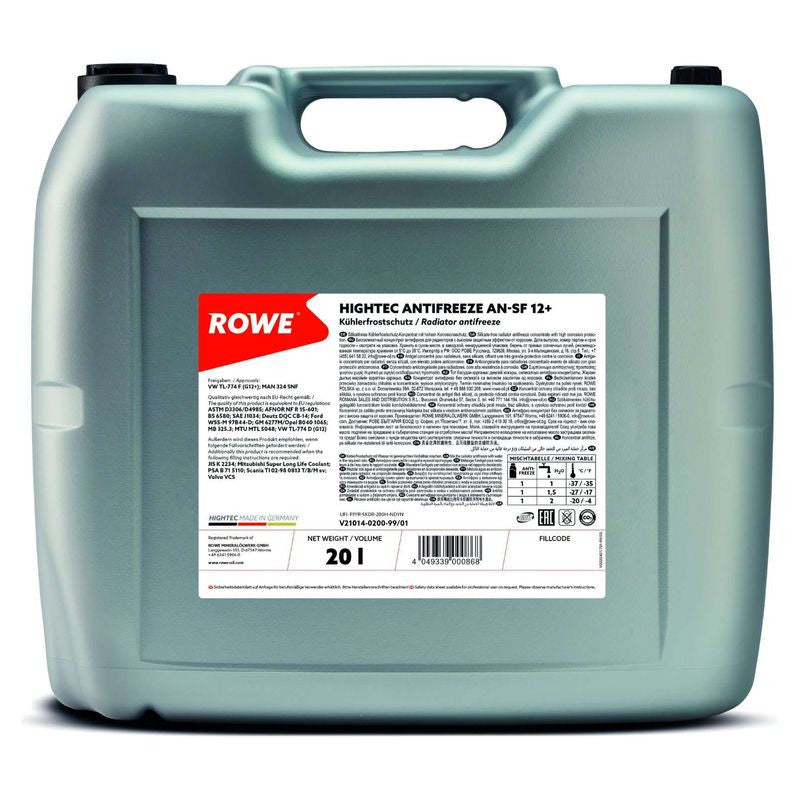 Antigel concentrat Rowe HighTec AN-SF G12+ 20L - 21014020099