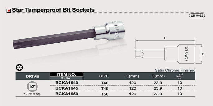 Tubulara bit torx special lung 1/2 Toptul - BCKA1640