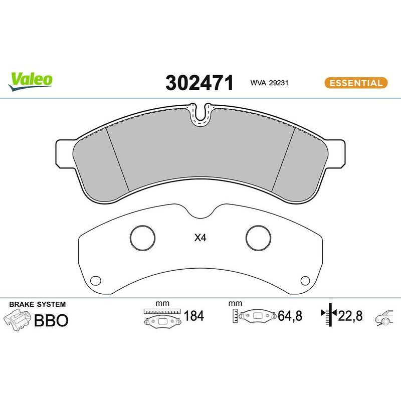 Set placute frana,frana disc 302471 VALEO