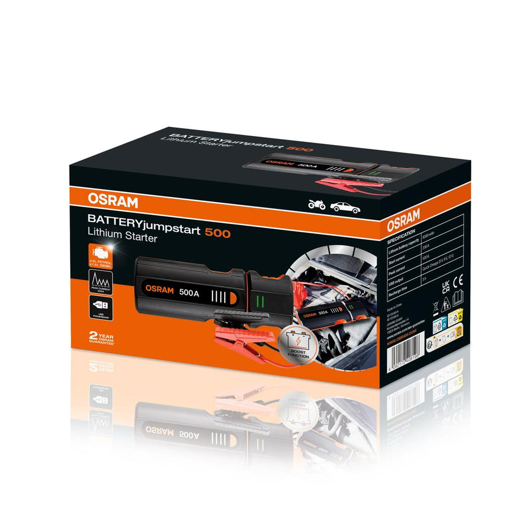 Jump starter pentru pornire masina Osram BATTERYjumpstart 500A - 6000 mAh - OJS010