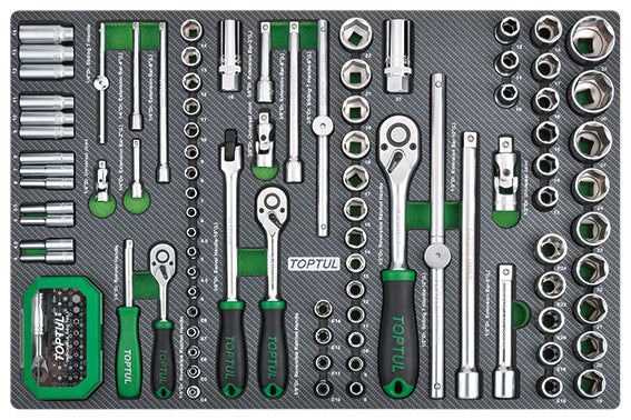 Dulap scule Toptul echipat 340 piese; 7 sertare - GE34029