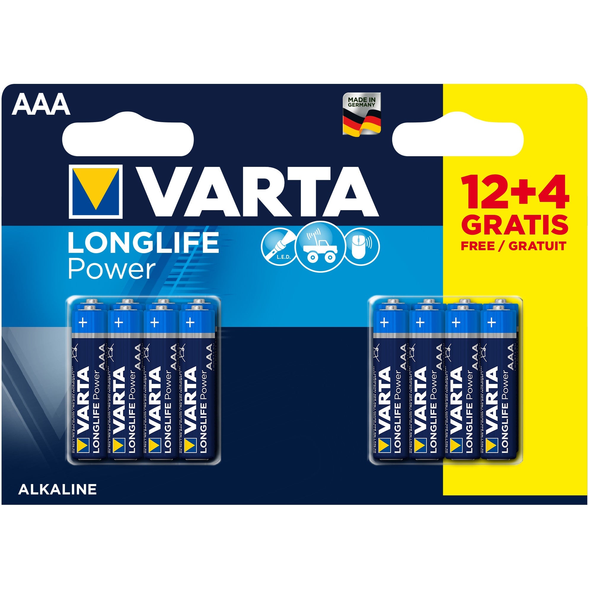Baterie Varta LongLife Power AAA Blister 16 (12+4) - 13048375