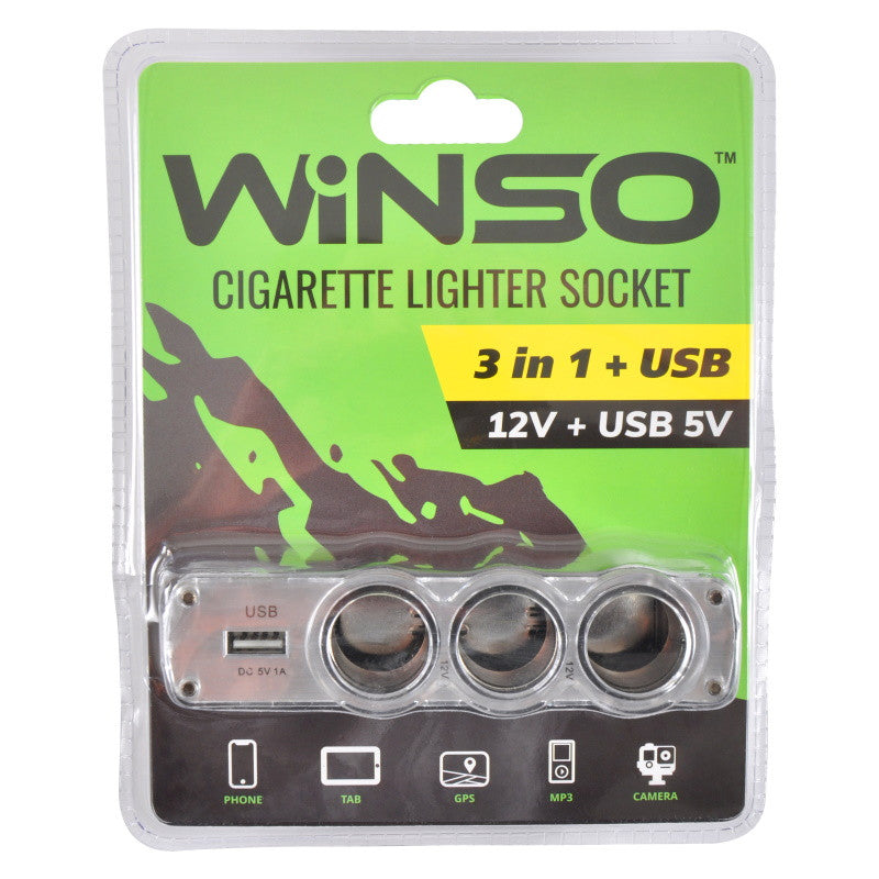 Priza brichetă 12V Winso 3 în 1 - 200130