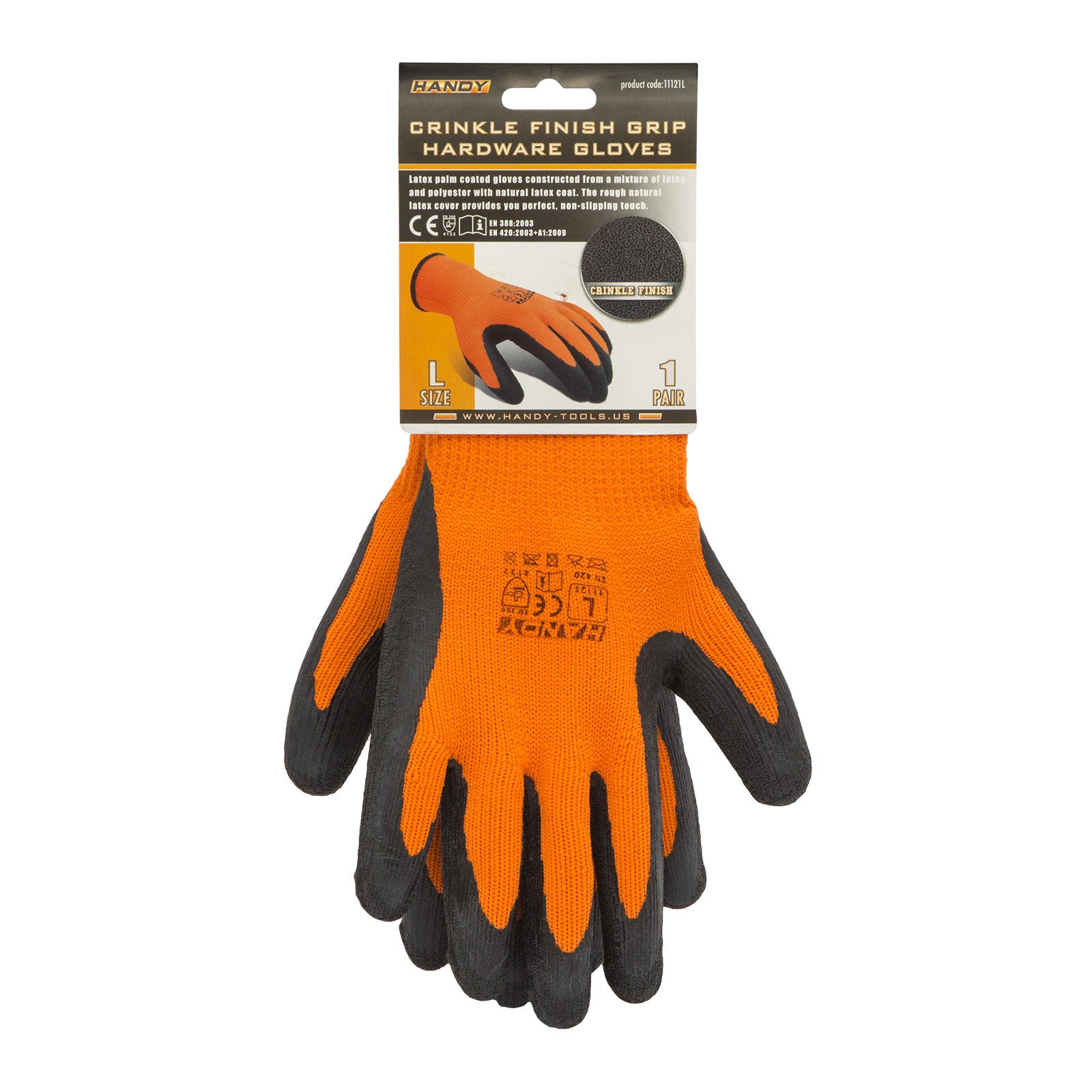 Manusi pt. operatii de montaj cu acoperire latex, 12 per./pach. L Carguard - 11121L12