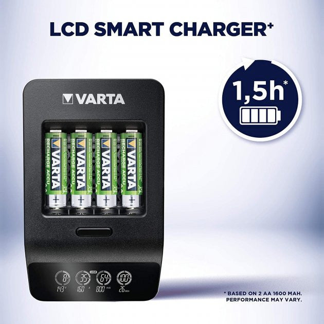 Încărcător VARTA LCD Smart Plus CHARGER+4xAA 2100 mAh (57684101441)