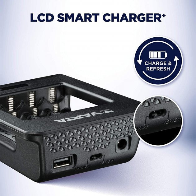 Încărcător VARTA LCD Smart Plus CHARGER+4xAA 2100 mAh (57684101441)