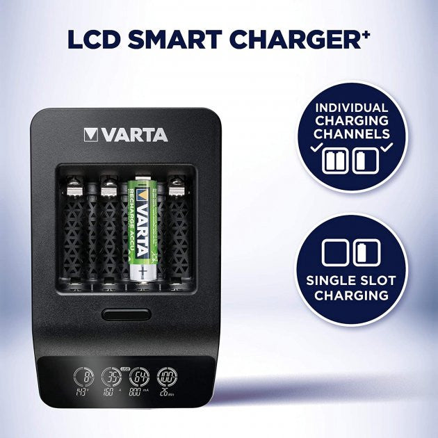Încărcător VARTA LCD Smart Plus CHARGER+4xAA 2100 mAh (57684101441)