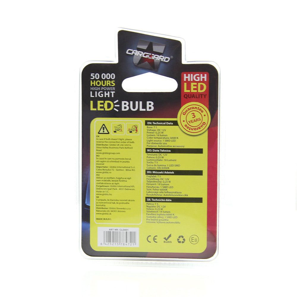 Bec MTR T5 12V 0.25W Set 2 buc Carguard - CLD001