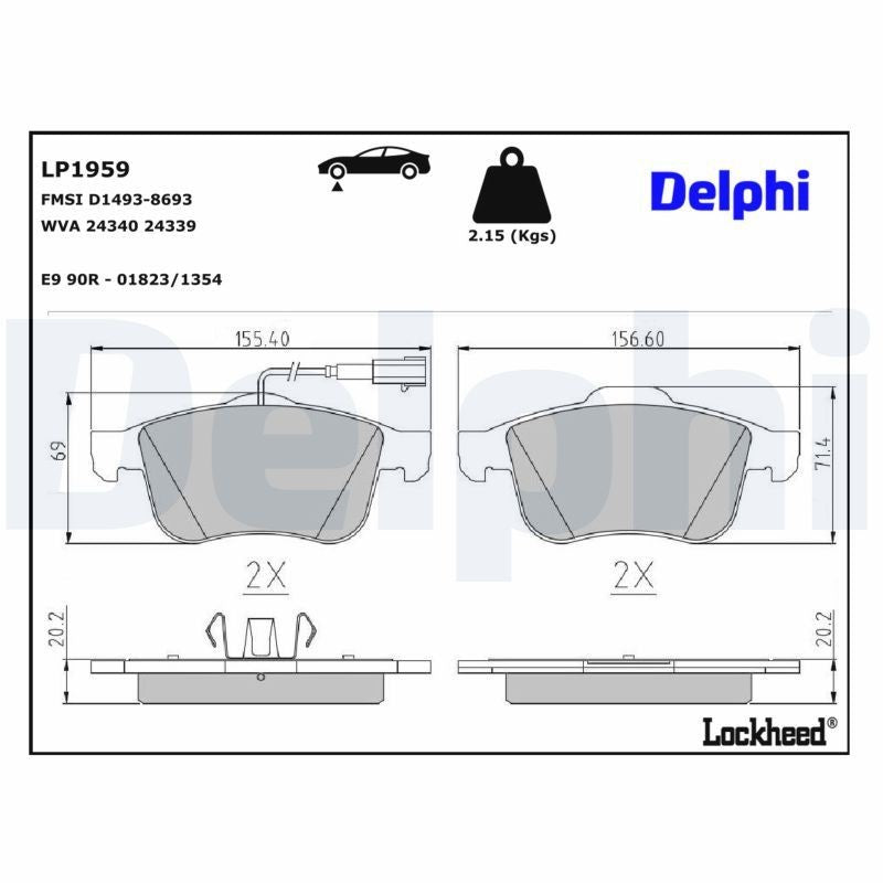 Set placute frana,frana disc LP1959 DELPHI