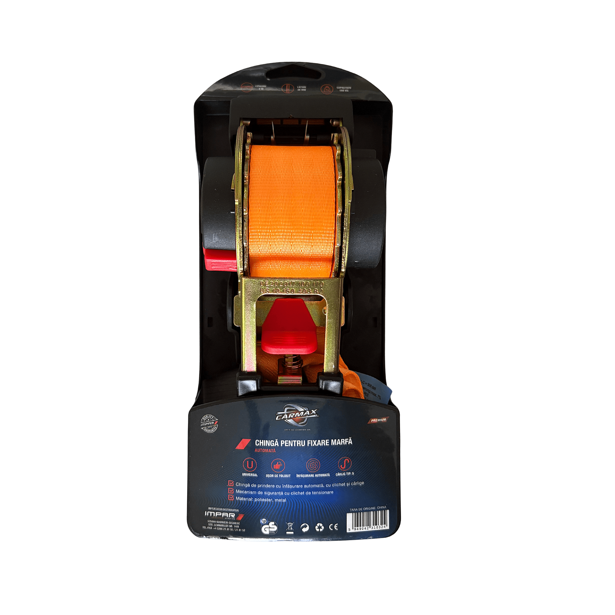 Chinga de fixare automata cu clichet 500kg- 38mm x 4 m Carmax - 55731