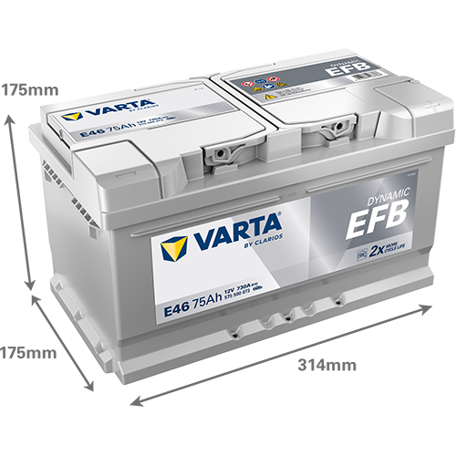 Acumulator Varta Dynamic EFB 75 Ah Start-Stop - 11539816