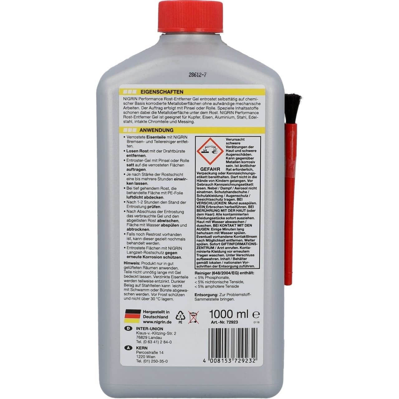 Gel pentru indepartat rugina, Nigrin Performance, 1L - 12179399