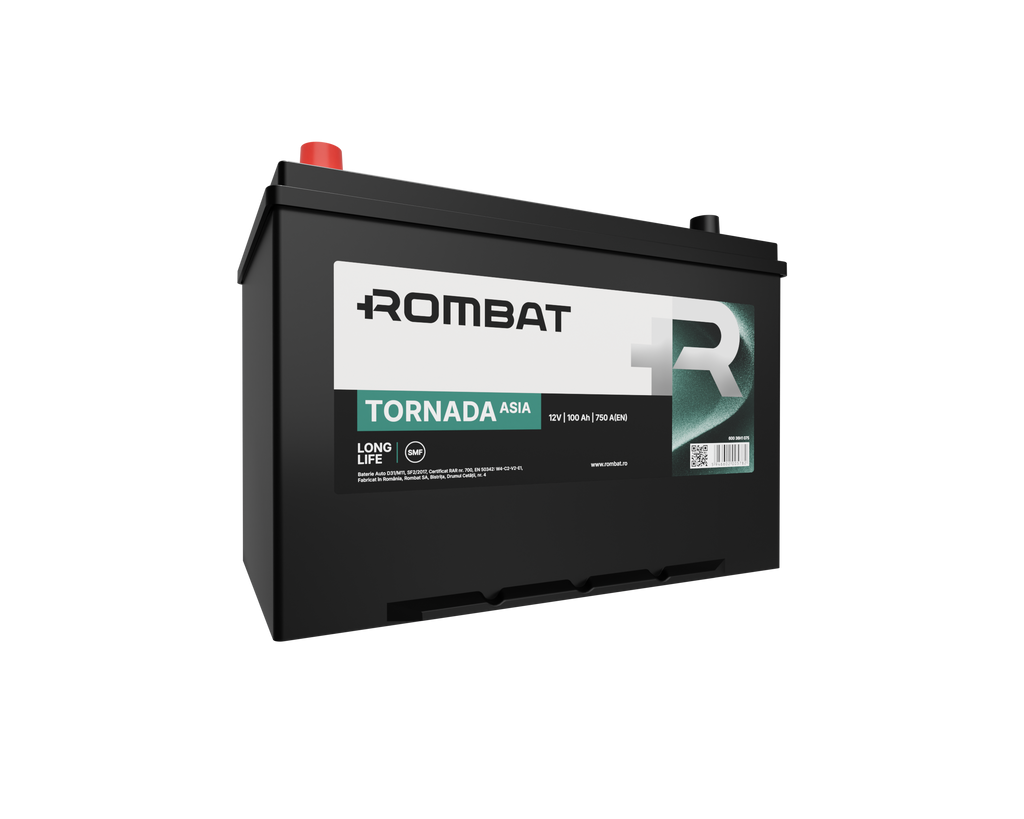 Acumulator Rombat Tornada Asia 100 Ah [Bornă Inversă] - 60036H1075