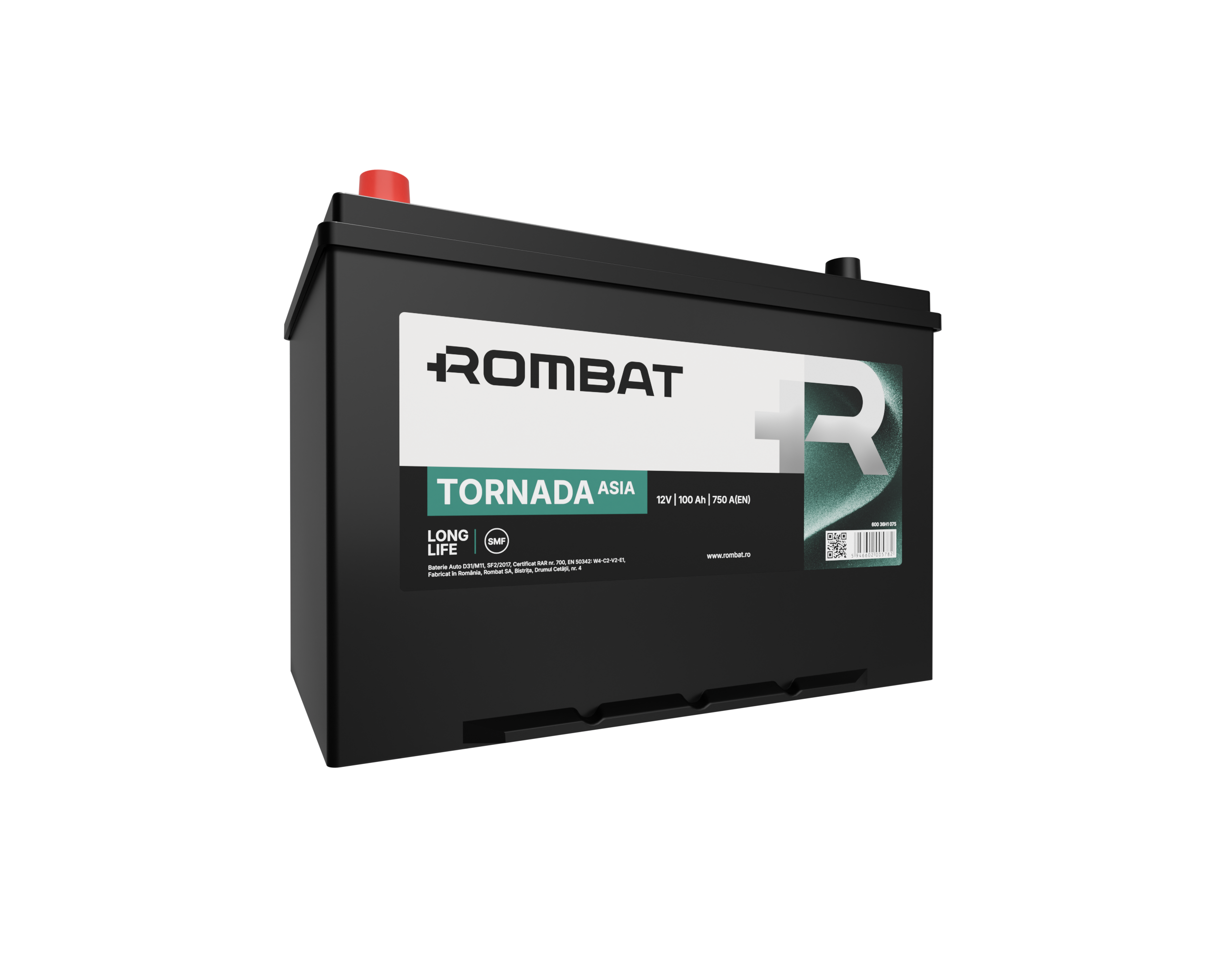 Acumulator Rombat Tornada Asia 100 Ah [Bornă Inversă] - 12160394