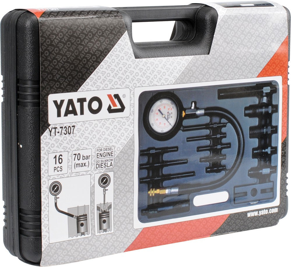 Tester de compresie pentru motor Diesel 16 piese Yato - YT7307