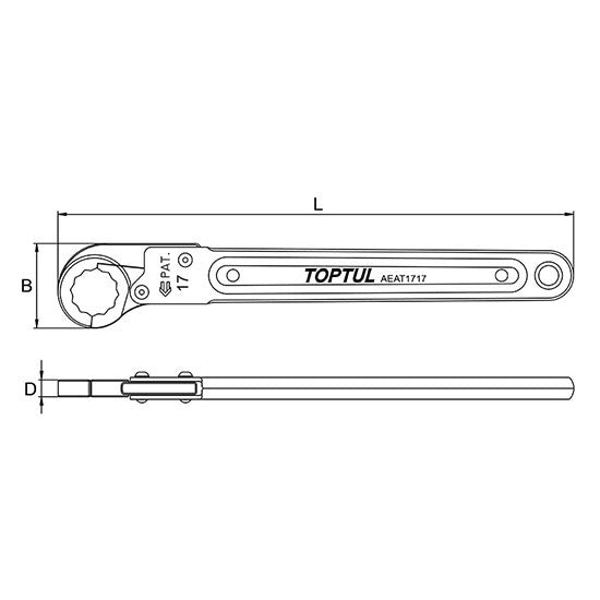 Cheie cu clichet capat deschis 11 mm Toptul - AEAT1111