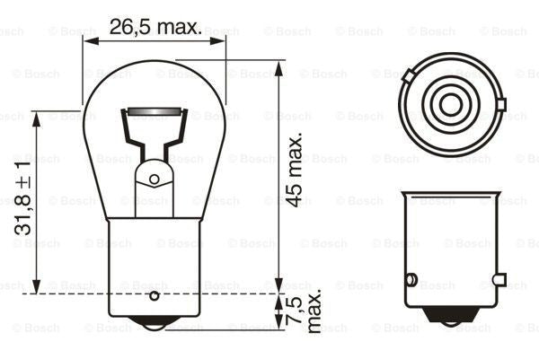 Bec Bosch Pure Light PY21W 12V 21W BAU15s - 1987302213