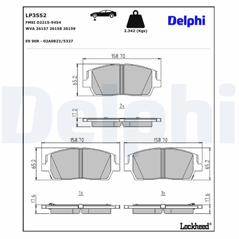 Set placute frana,frana disc LP3552 DELPHI