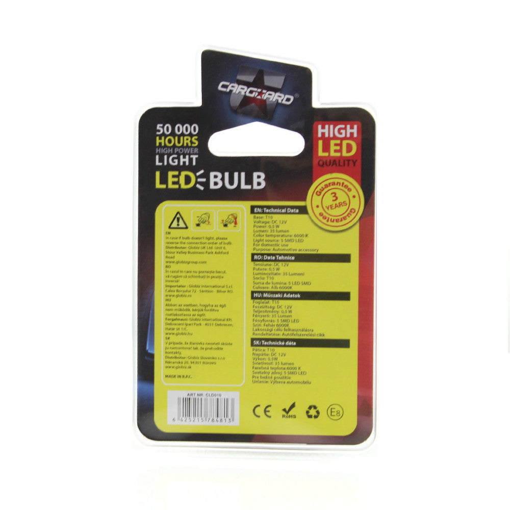 Bec MTR T10 12V 0.5W Set 2 buc Carguard - CLD010