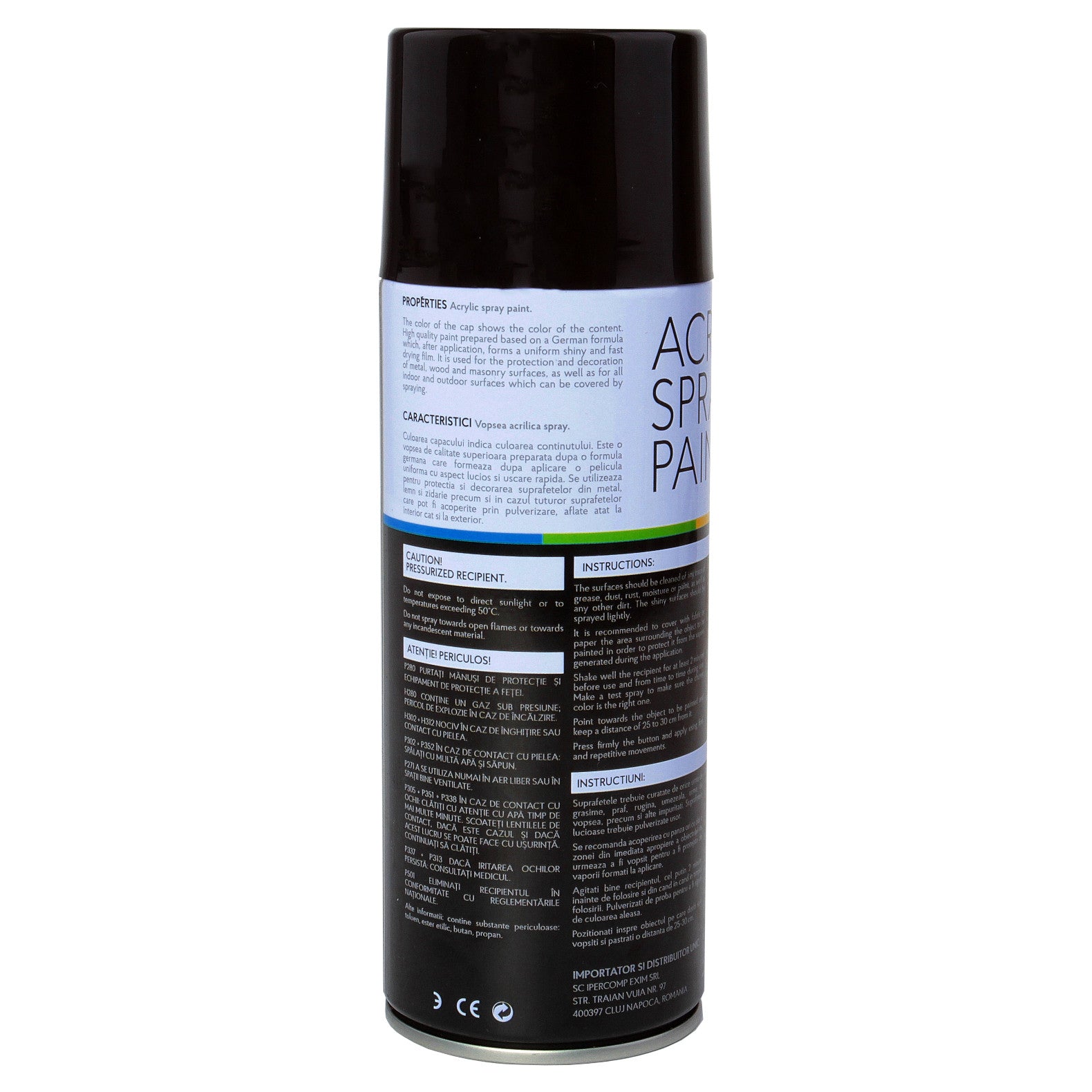 Vopsea spray 450 ml Negru Lucios - 11766886