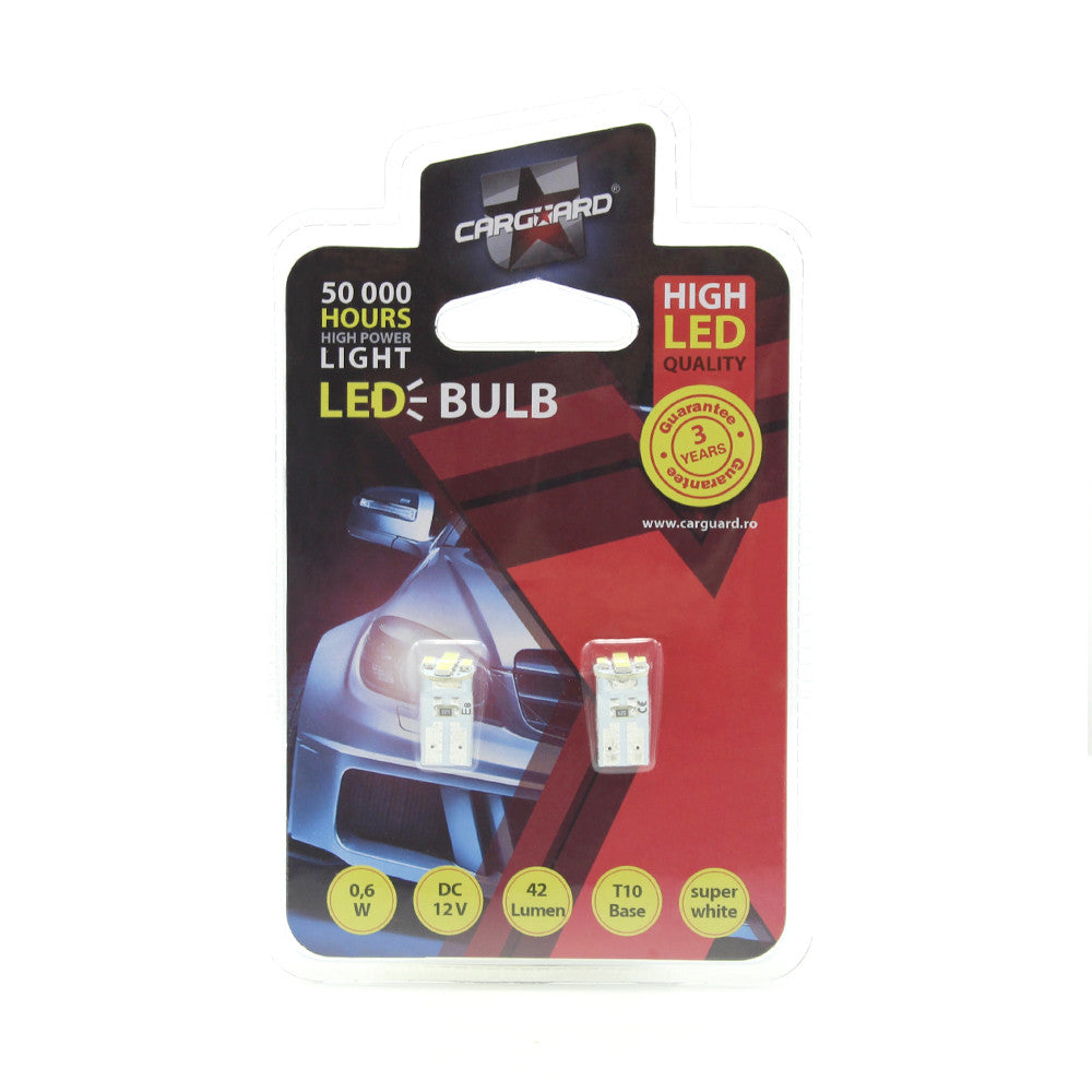 Bec MTR T10 12V 0.6W Set 2 buc Carguard - CLD011
